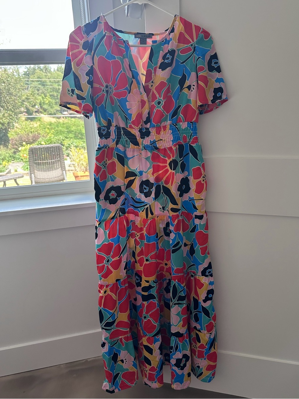 Colorful Floral V-Neck Maxi Dress